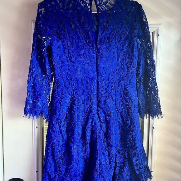 Eliza J BLue Lace Dress Size 10 - Picture 4 of 5